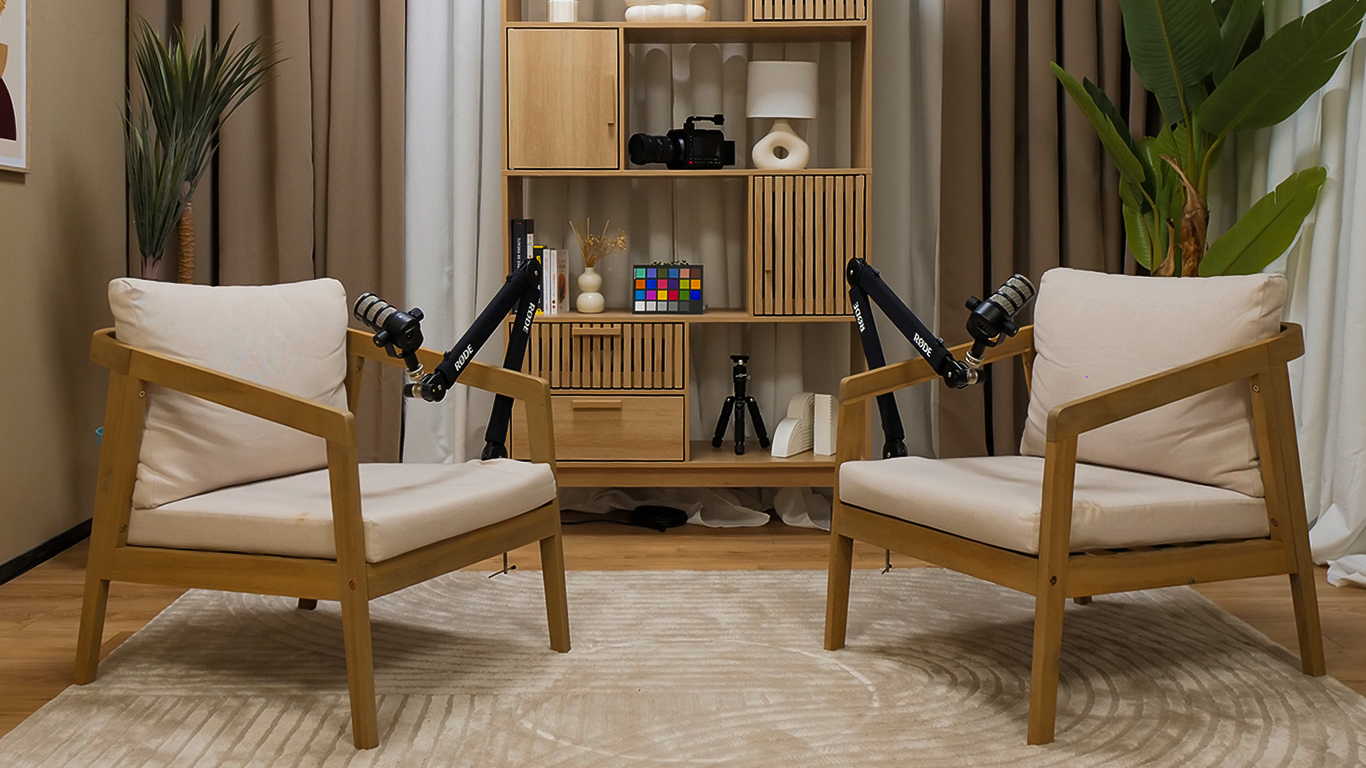 Studio Chill mood pour podcasts et interviews à deux